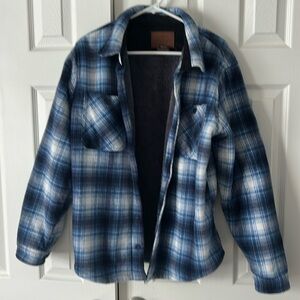 Mountain Ridge, large men’s blue and white plaid Shacket